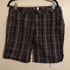 YMI Plaid Flat Front Men's Shorts in Brown and Black